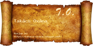 Takács Oxána névjegykártya