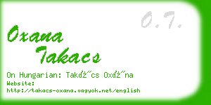 oxana takacs business card